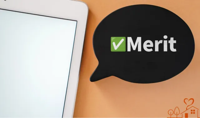 タブレットにMeritの文字