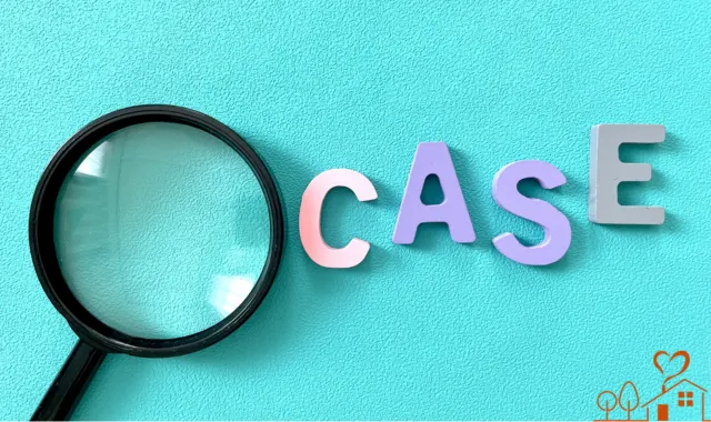 虫眼鏡とCASEの文字