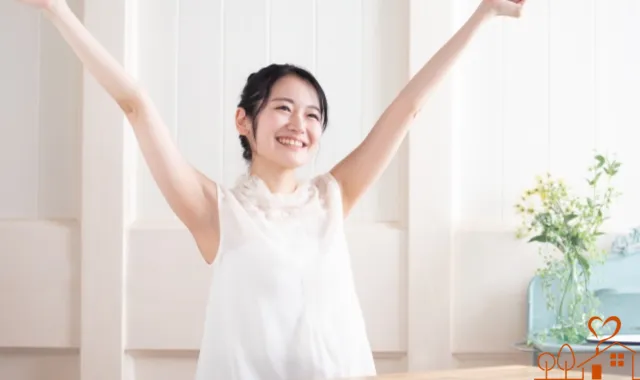 問題が解決してすっきりした女性