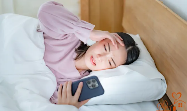 ベッドに横たわる女性